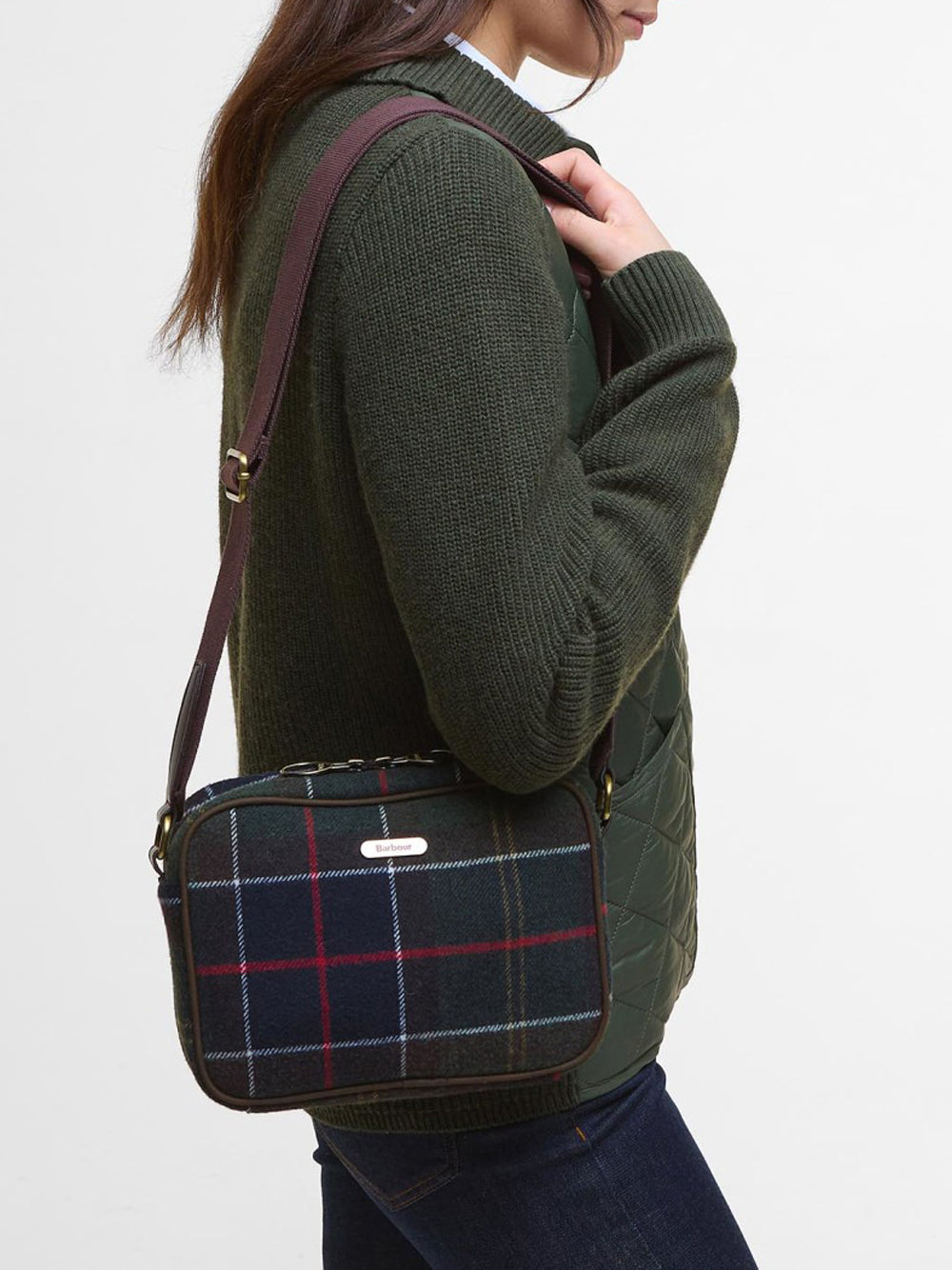 Borsa a Tracolla Barbour Culross da Donna - Verde
