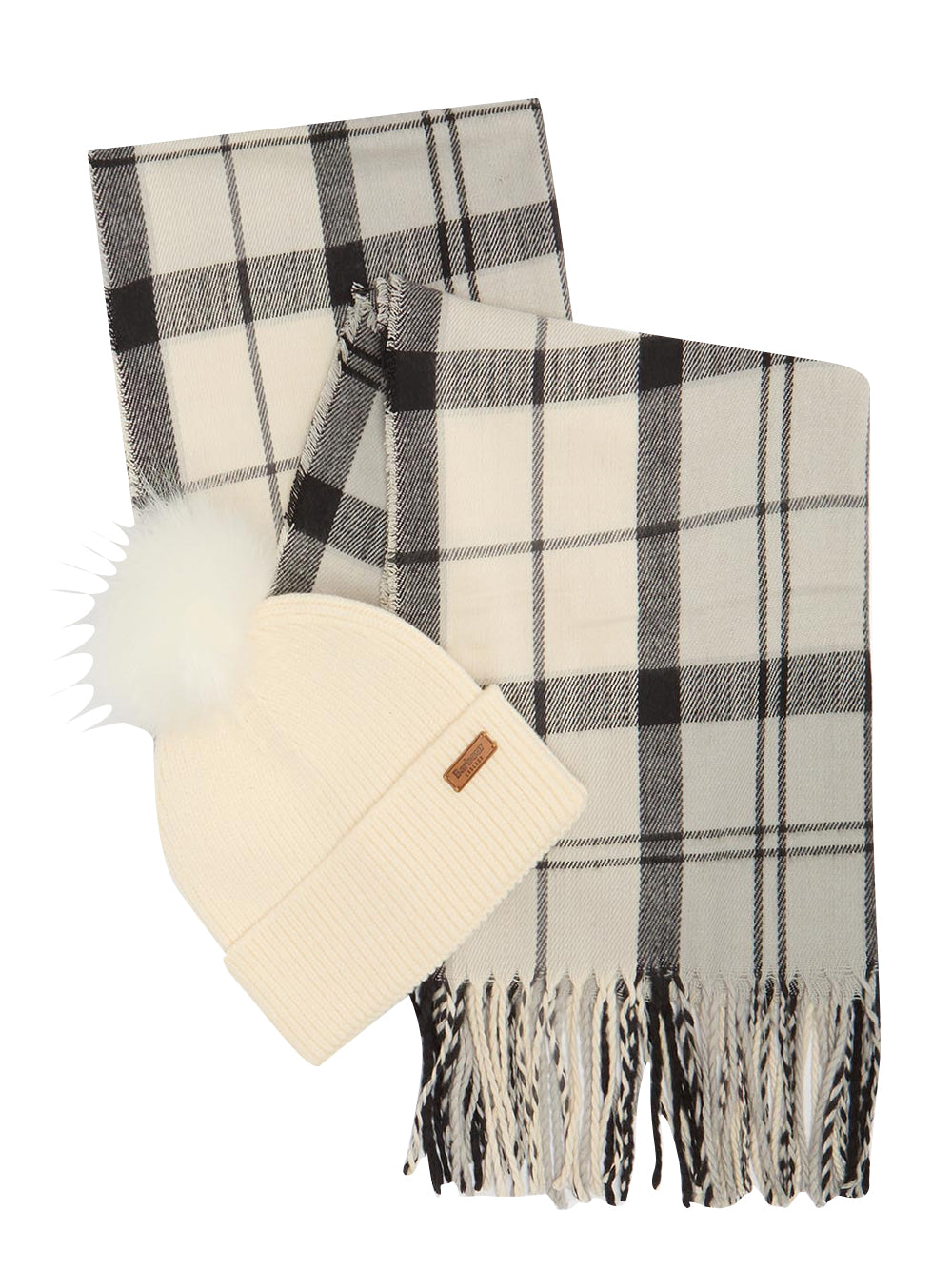Set Barbour Dover Beanie E Hailes da Donna - Avorio