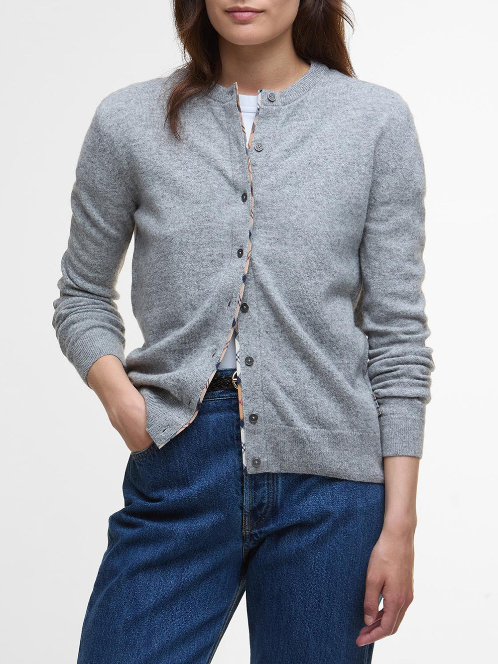 Cardigan Barbour Pendle da Donna - Grigio