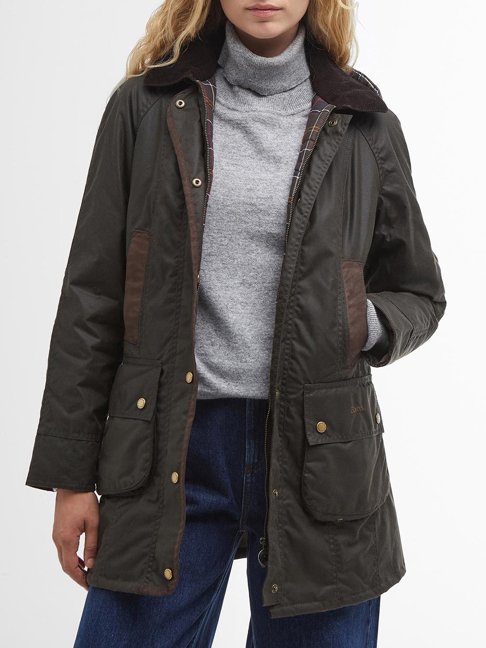 Giubbotto Barbour Bower Wax da Donna - Verde