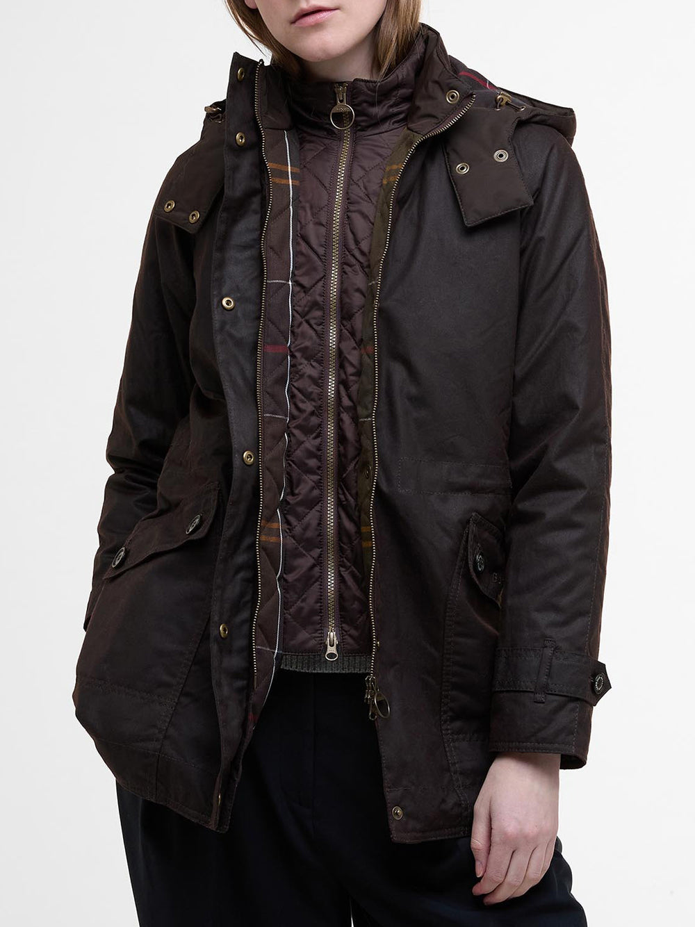 Giubbotto Barbour Cannich Wax da Donna - Marrone