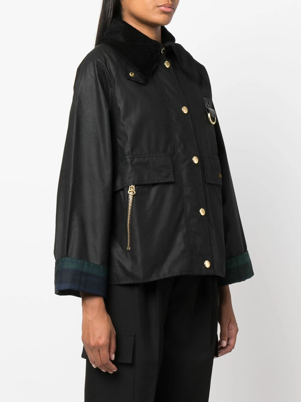 Giubbino Barbour Catton Wax da Donna - Nero