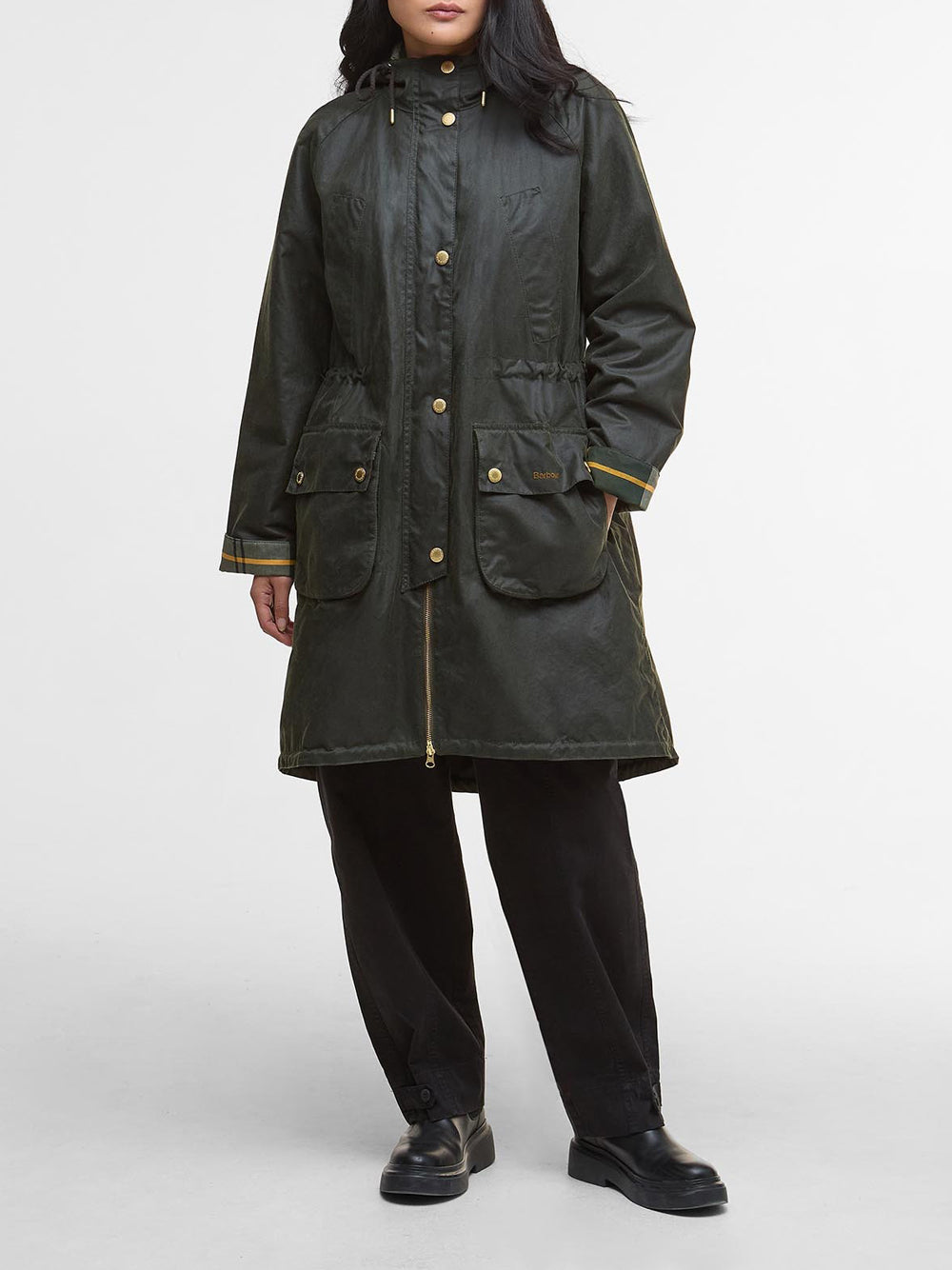 Parka Barbour Marcy Wax da Donna - Verde