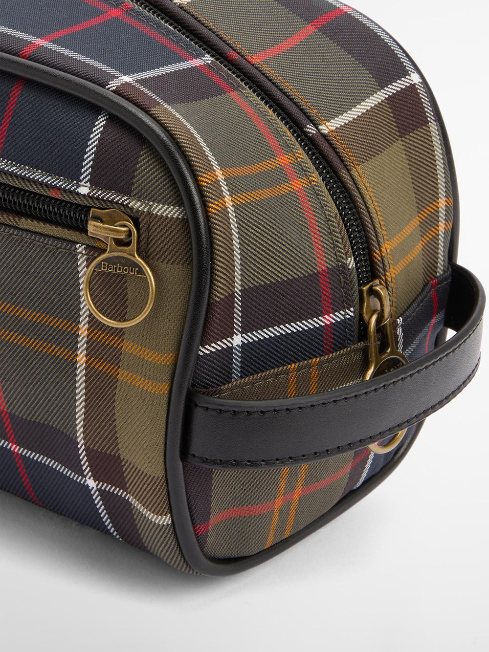 Beauty Case Barbour Tartan Washbag da Uomo - Verde