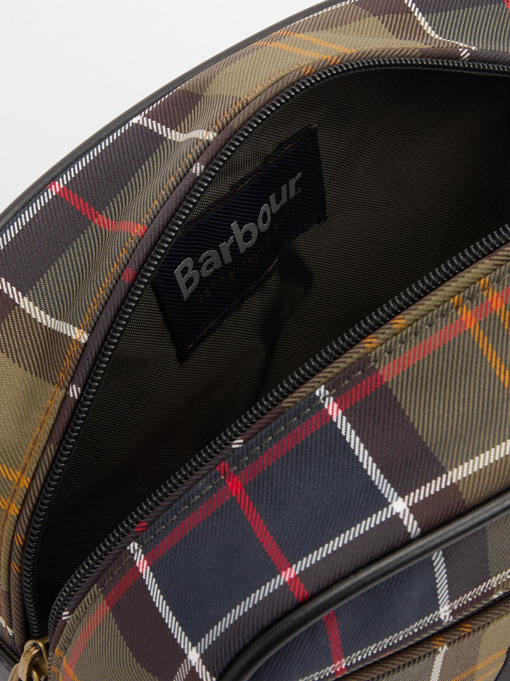 Beauty Case Barbour Tartan Washbag da Uomo - Verde