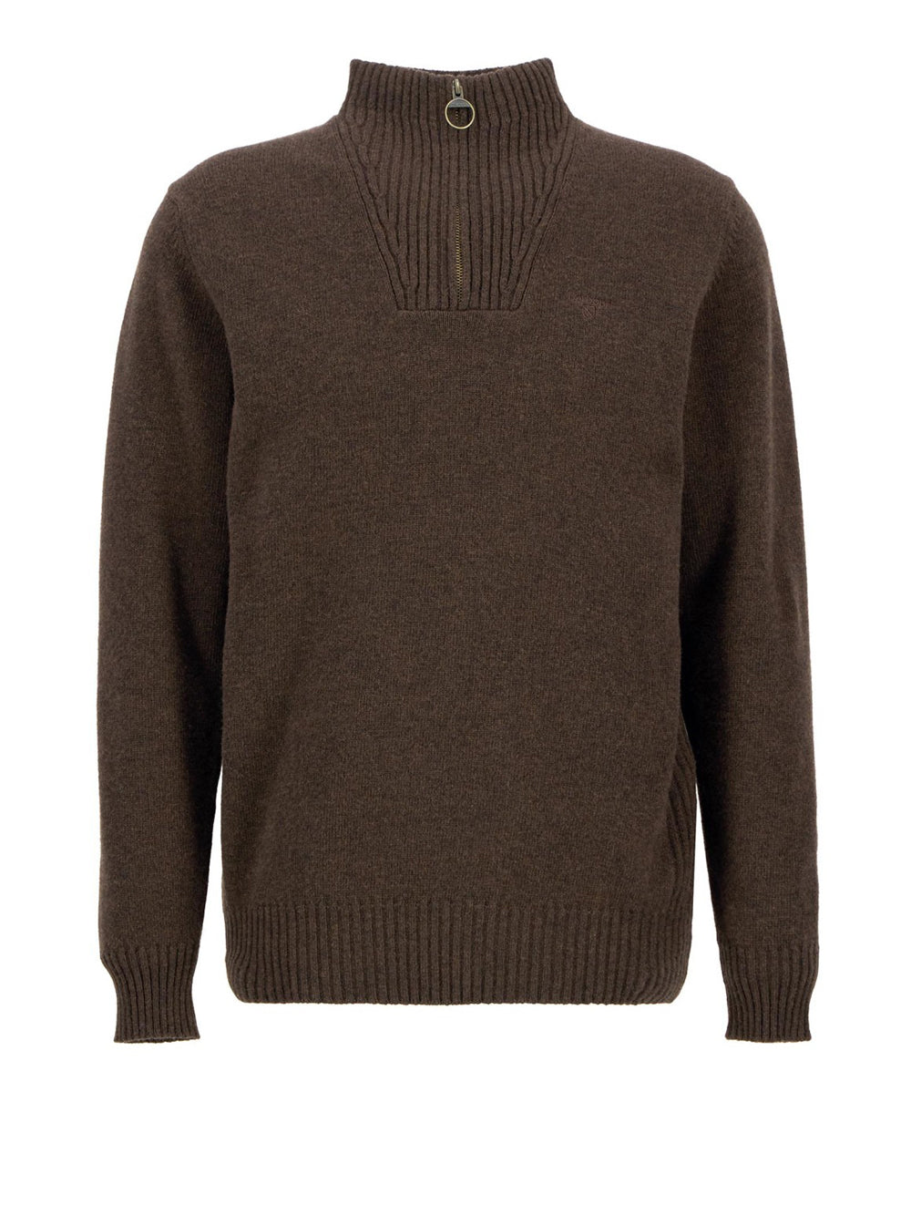 Pullover Barbour Essential Half Zip da Uomo - Marrone