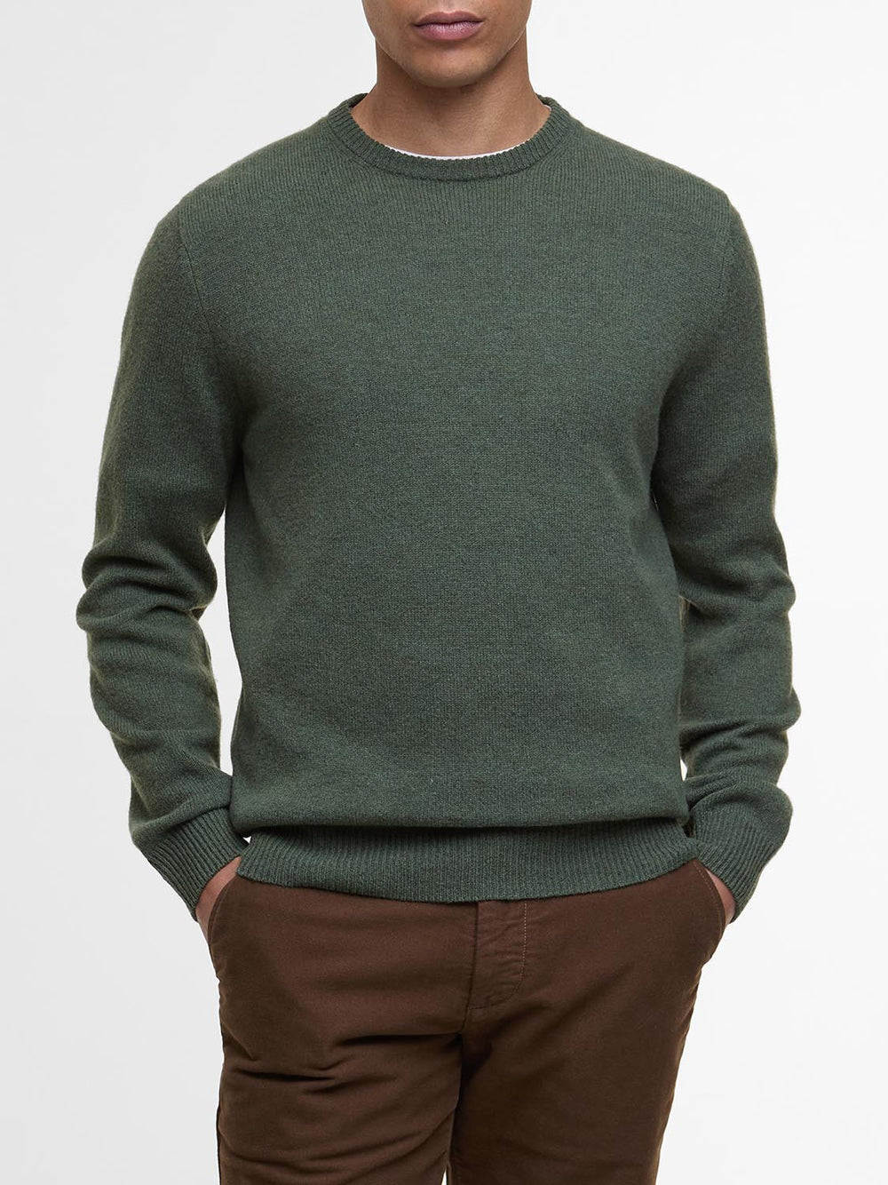 Pullover Barbour Essential Crew da Uomo - Verde