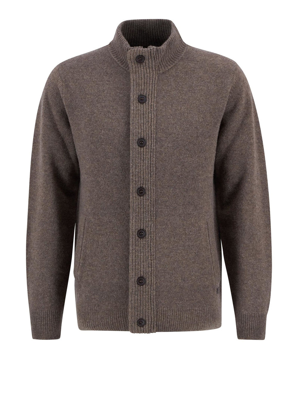 Cardigan Barbour Essential Patch da Uomo - Marrone