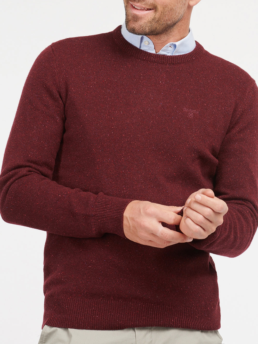 Pullover Barbour Essential Tisbury Crew da Uomo - Bordeaux