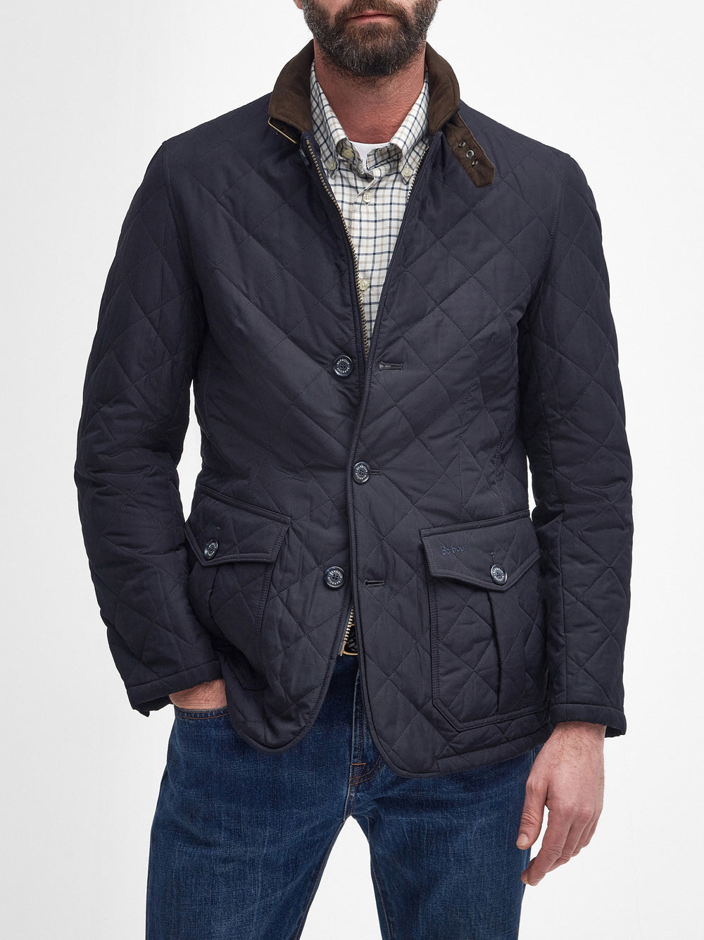 Giubbino Barbour Quilted Lutz da Uomo - Blu