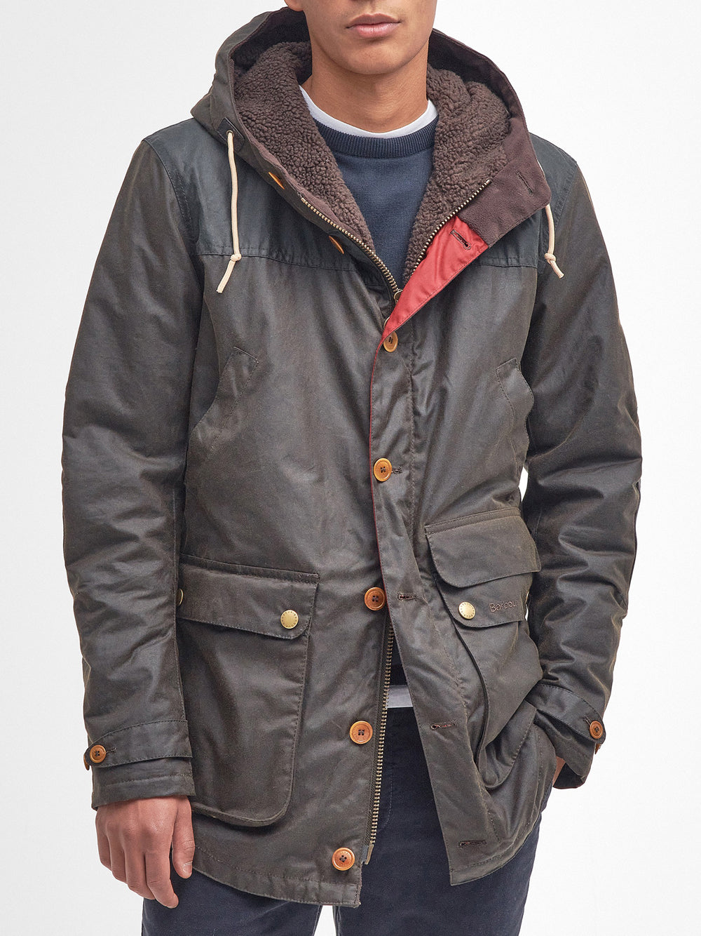 Parka Barbour Game Wax da Uomo - Marrone