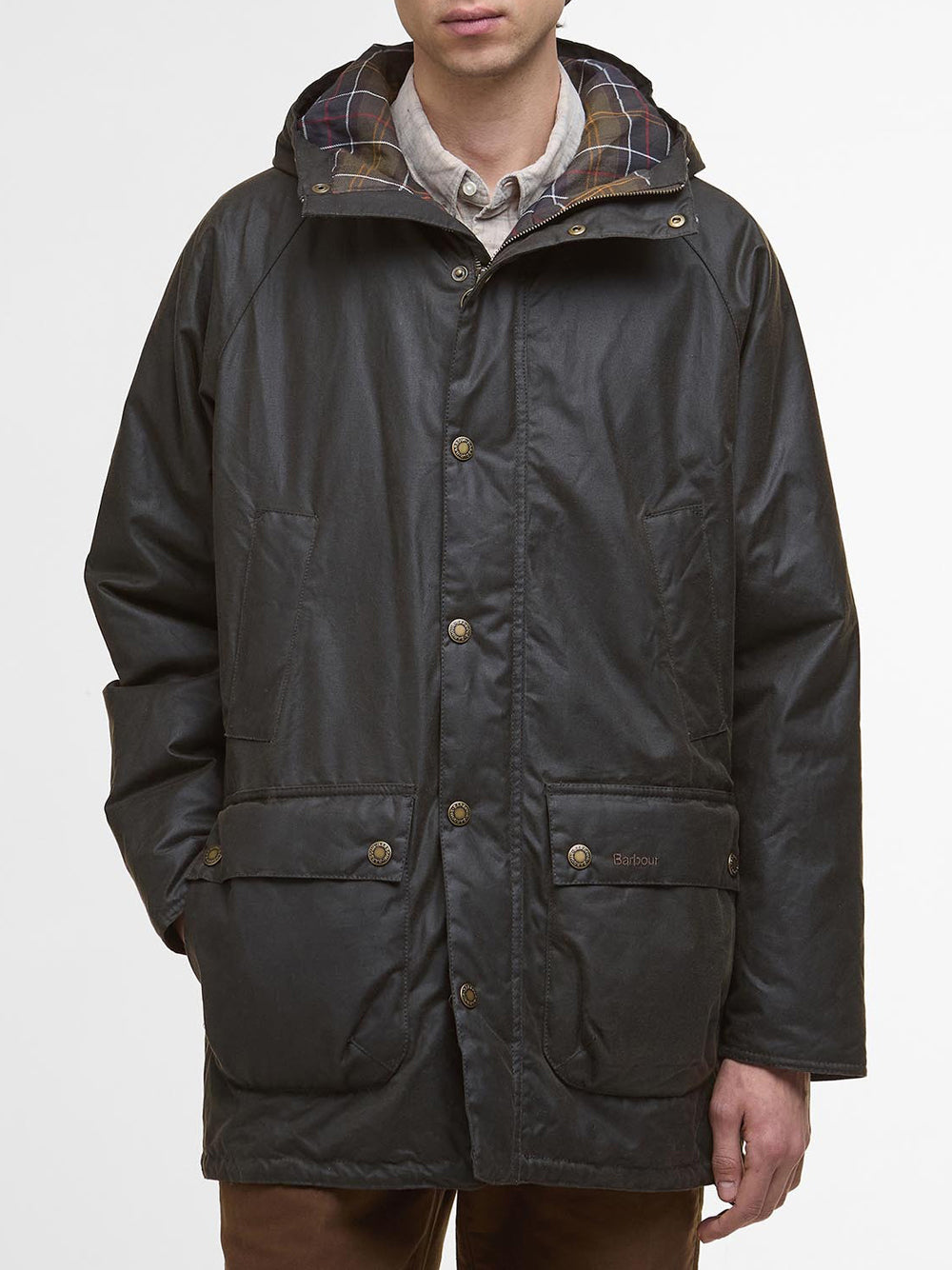 Parka Barbour Bedale Wax da Uomo - Verde