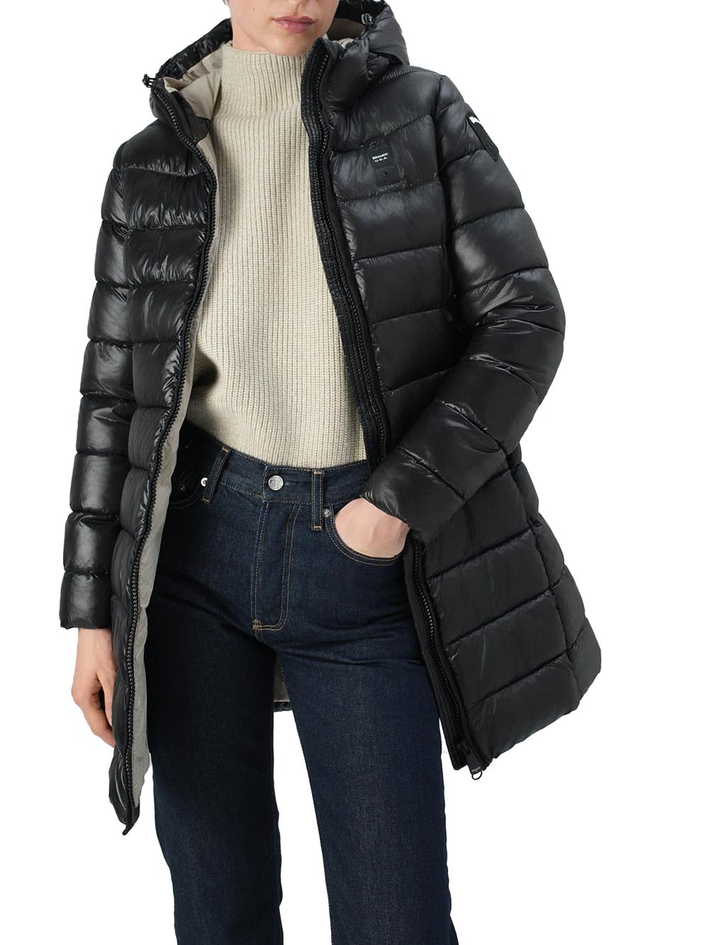 Blauer Giubbotto lungo Donna Mod. BLDK2069 006648 999 Nero