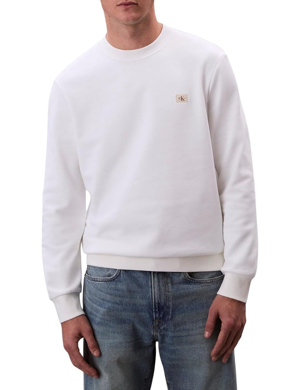 Calvin Klein Calvin Klein Jeans Felpa Girocollo Uomo Mod. LV04RC273G YAF Bianco