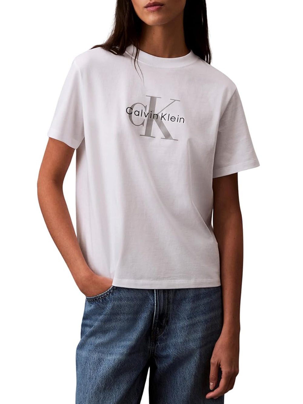 Calvin Klein Calvin Klein Jeans T-shirt Donna Mod. LVO47B865G YAA Bianco