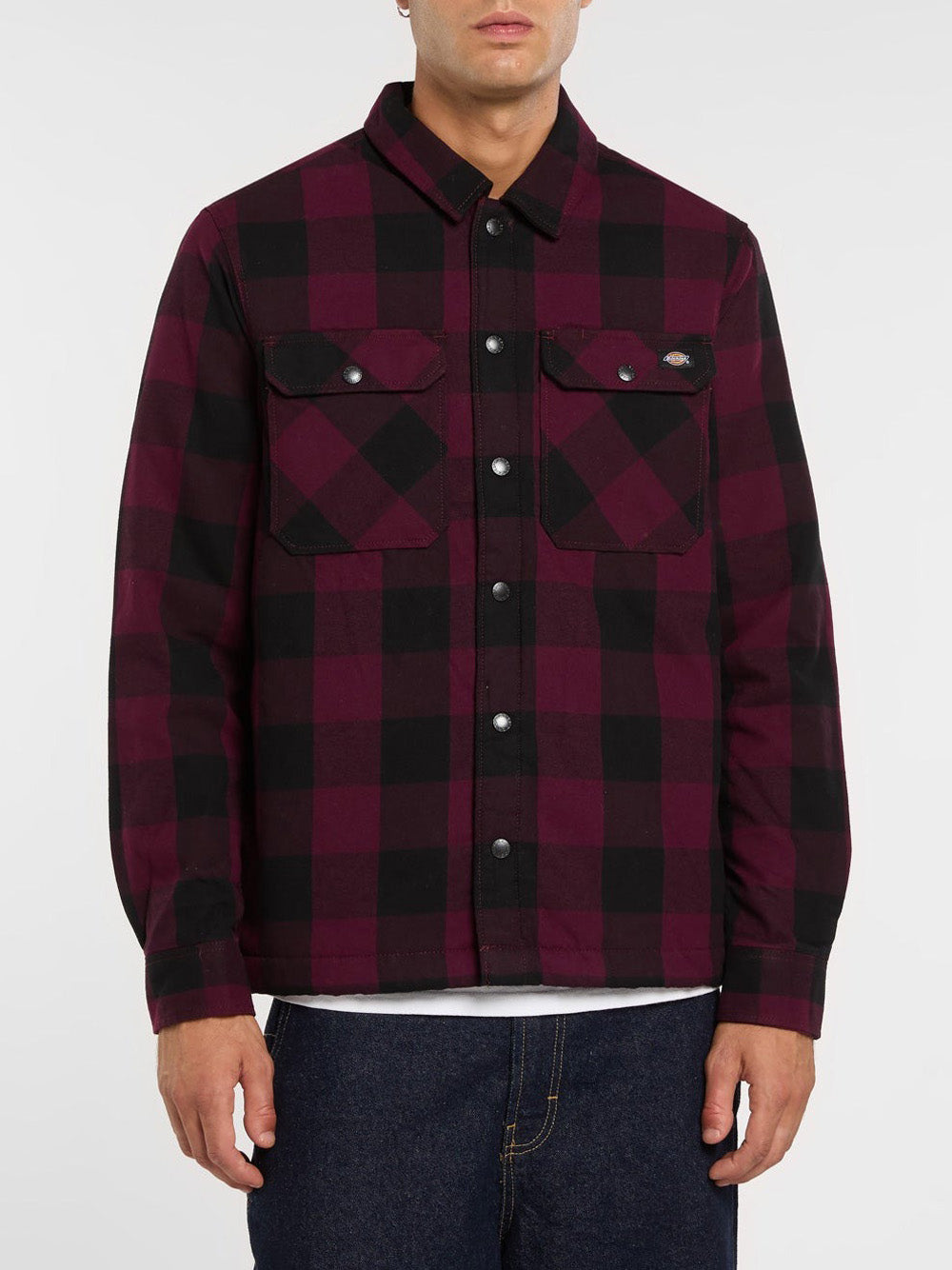 Camicia Casual Dickies Lined Sacramento da Uomo - Bordeaux