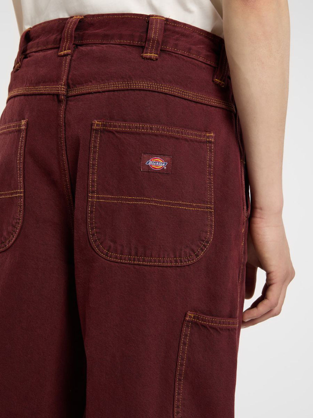 Jeans Straight Dickies Madison Baggy Fit da Uomo - Bordeaux