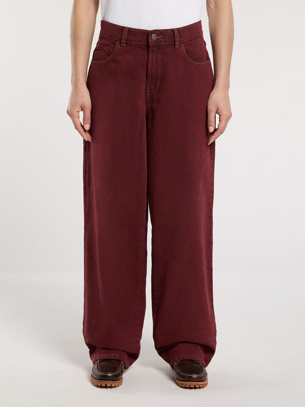 Jeans Wide Dickies Herndon da Donna - Bordeaux
