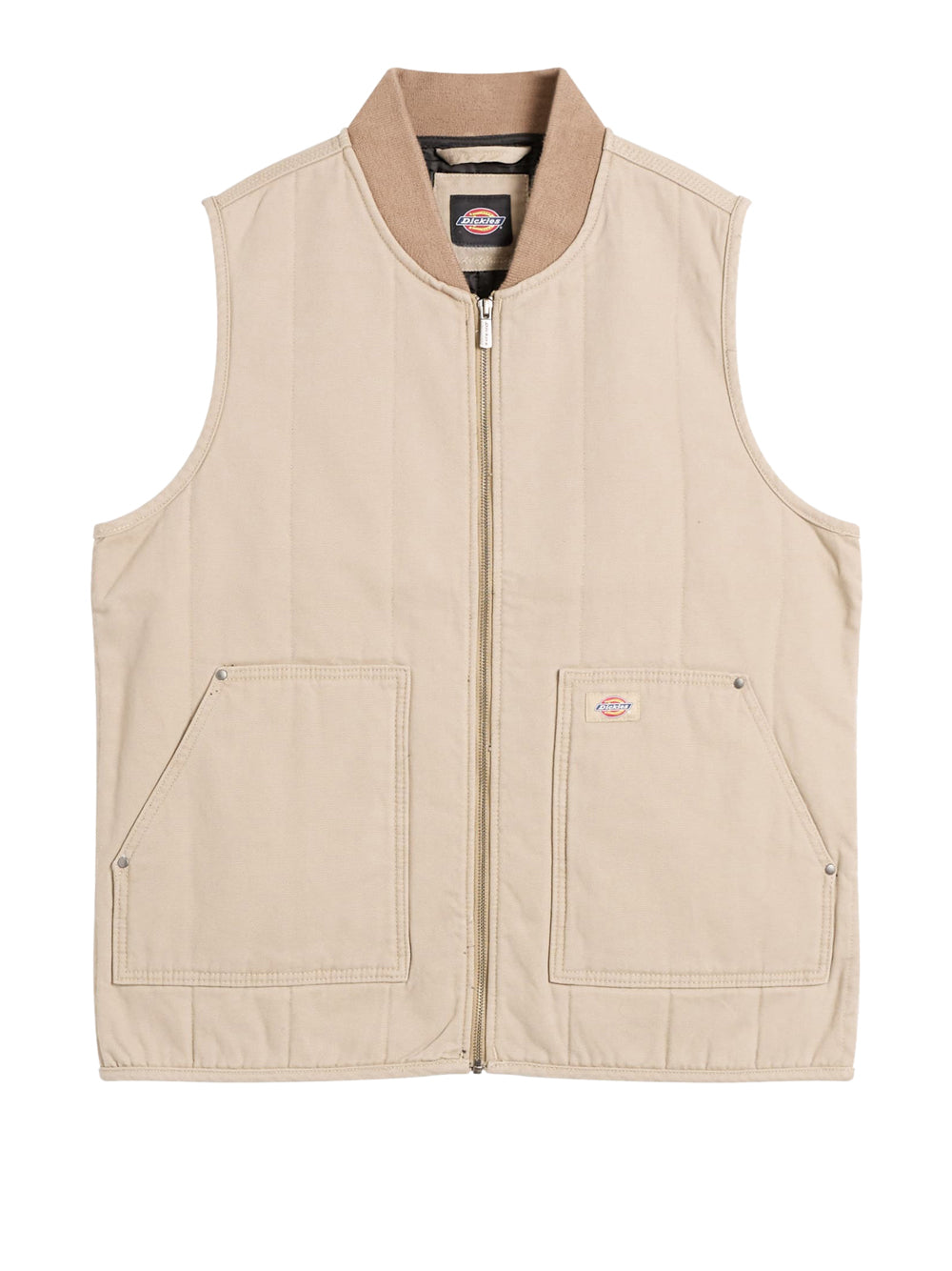 Smanicato Dickies Quilted Canvas Vest da Uomo - Beige