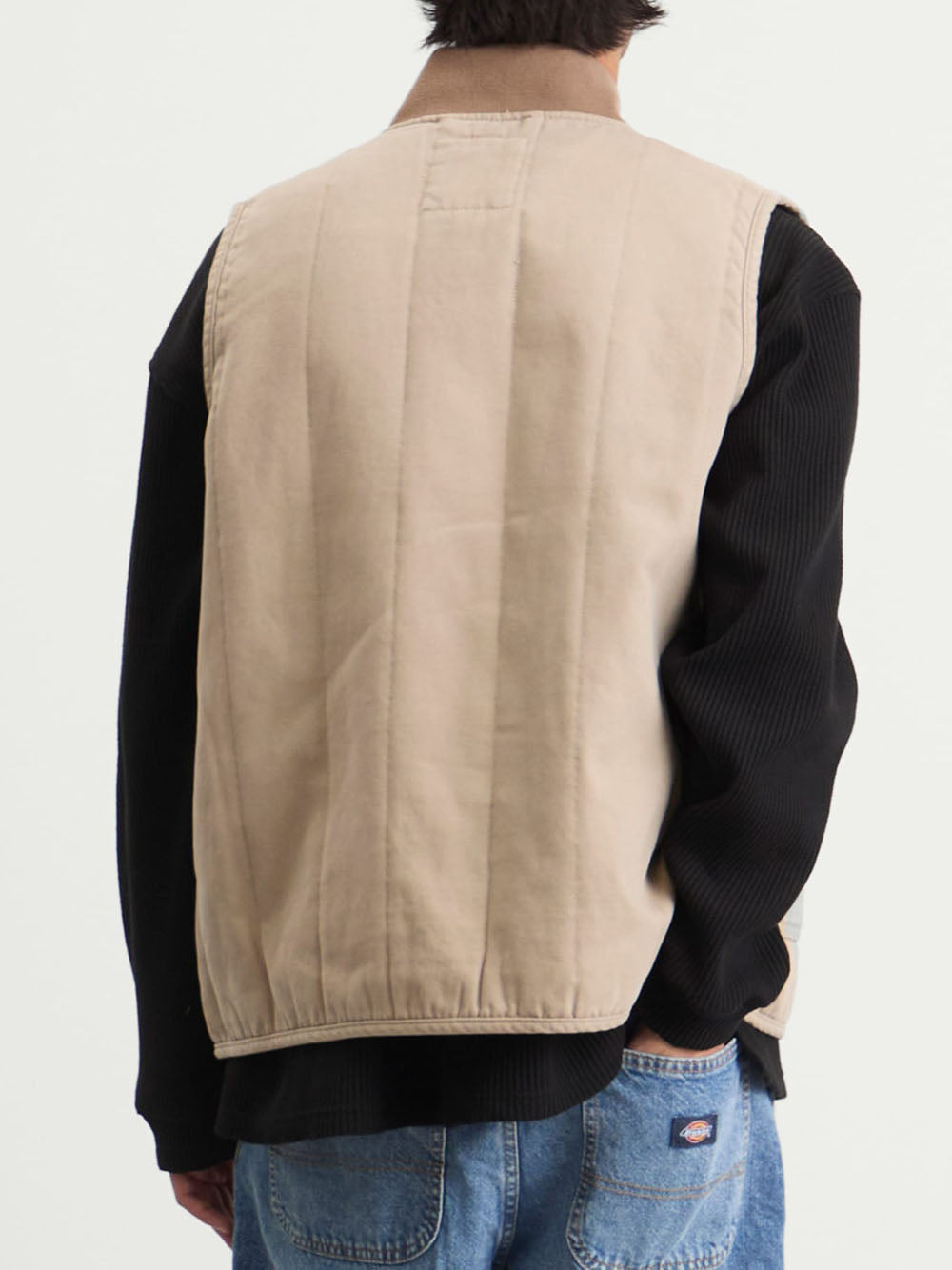 Smanicato Dickies Quilted Canvas Vest da Uomo - Beige