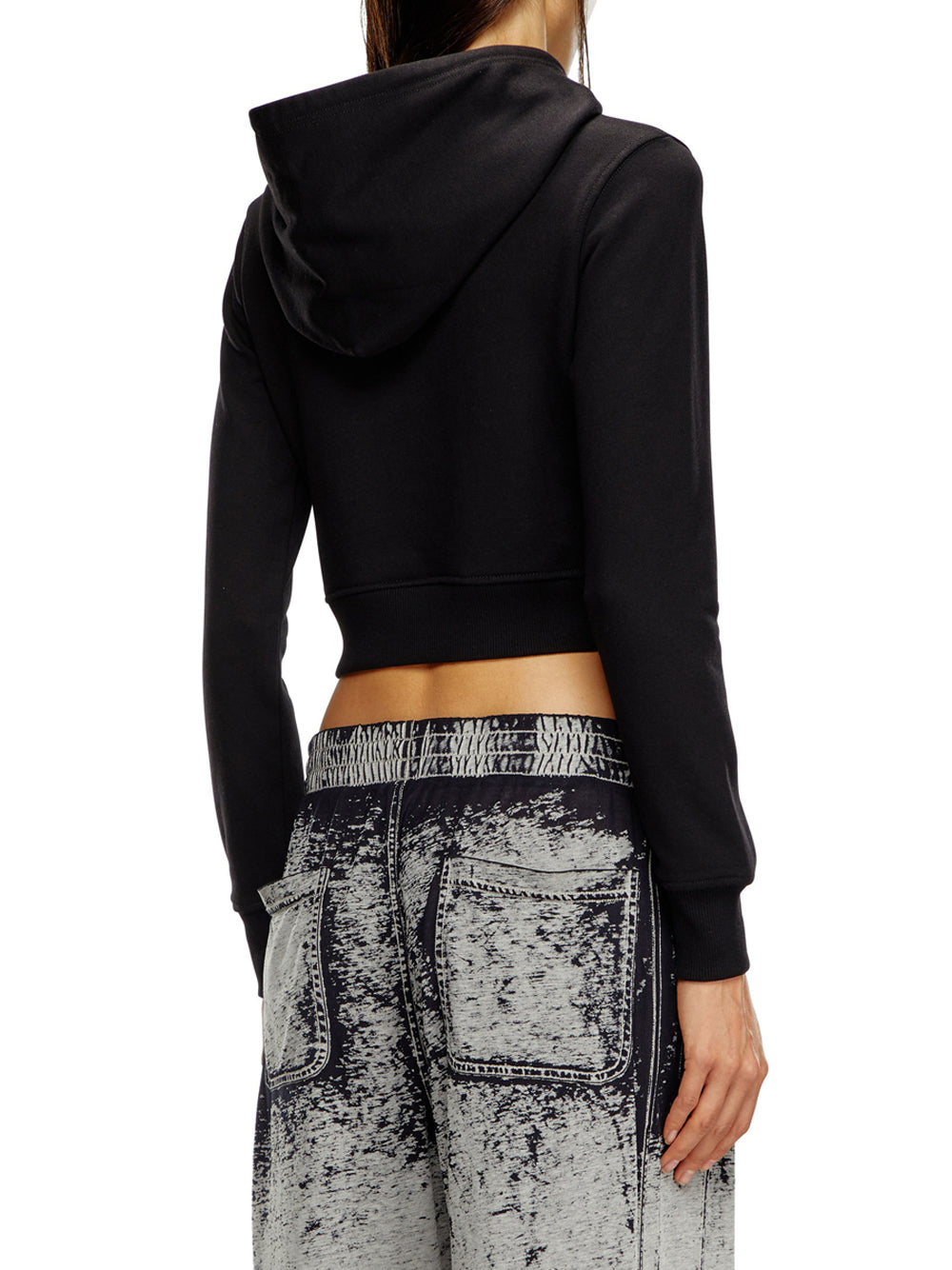 Felpa Cappuccio Diesel Slimmy Hood da Donna - Nero
