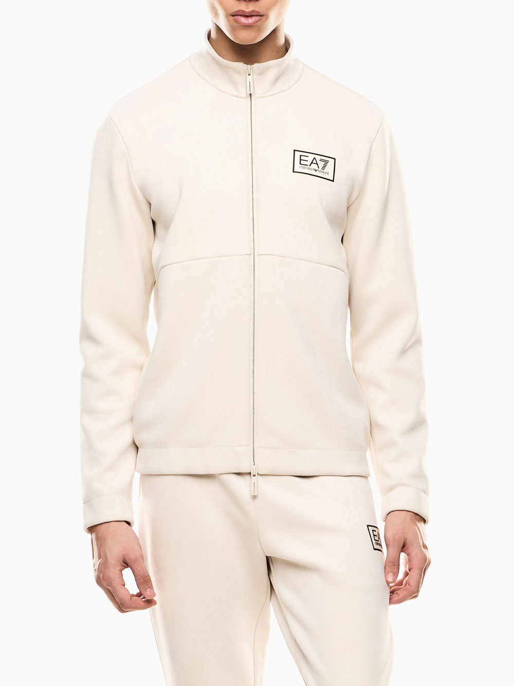 Felpa Zip Ea7 da Uomo - Avorio
