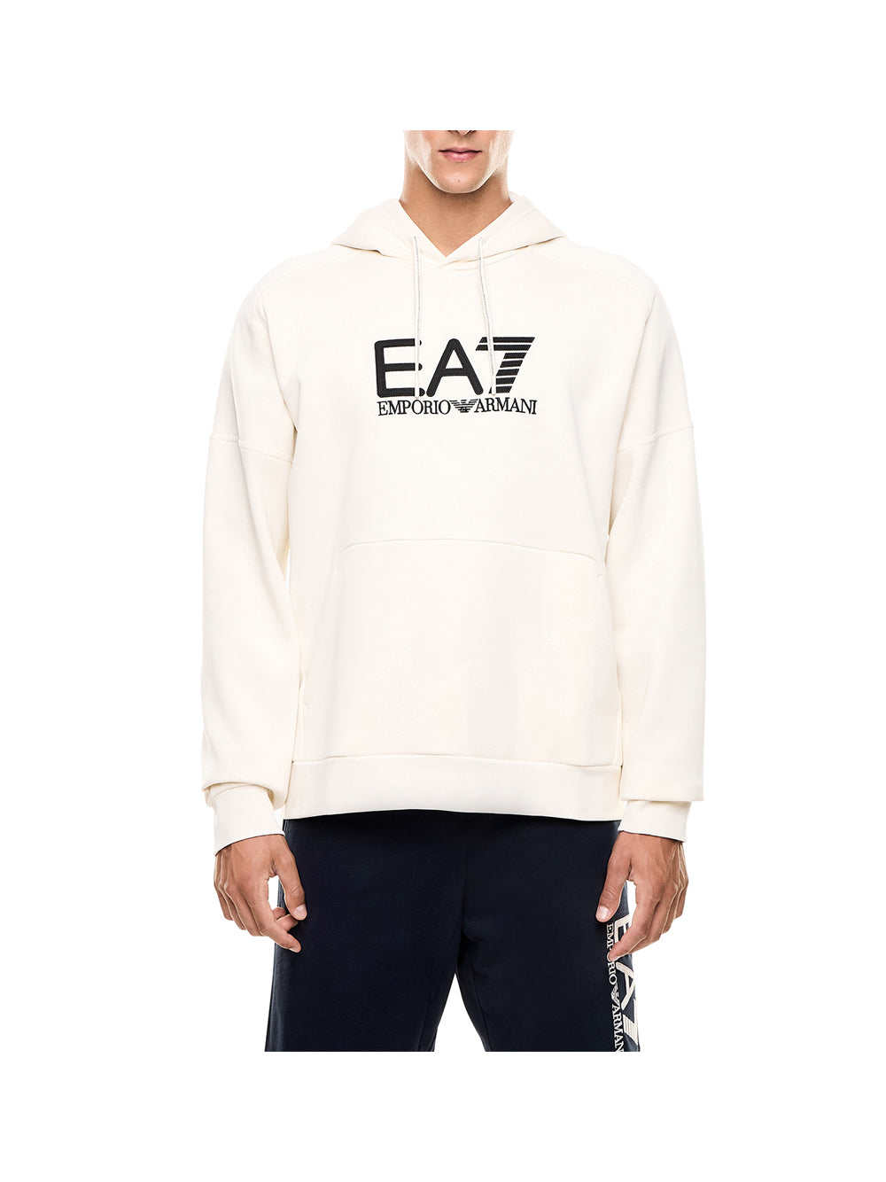 Ea7 Emporio Armani Felpa cappuccio Uomo Mod. 7M000909 AF10377 M1166 Panna Avorio
