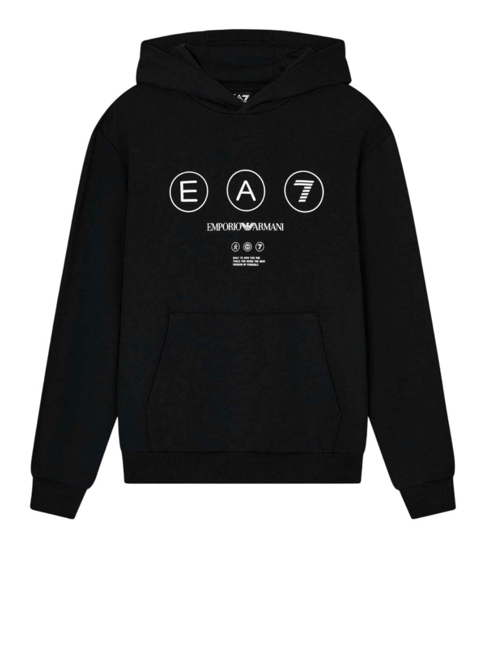 Felpa Cappuccio Ea7 da Uomo - Nero