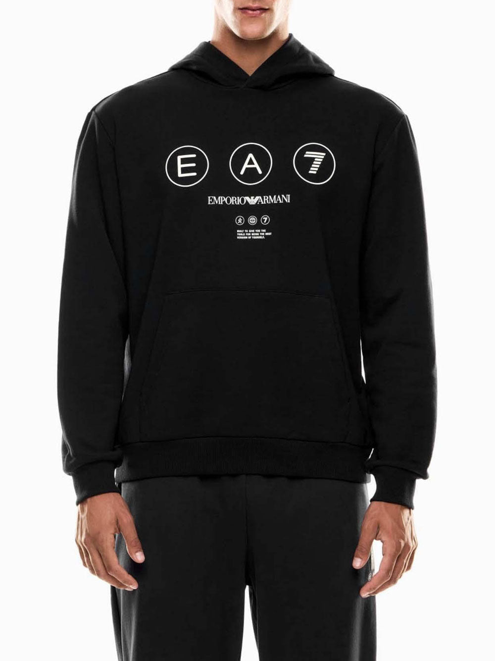 Felpa Cappuccio Ea7 da Uomo - Nero