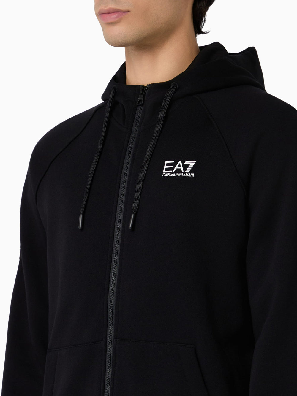Felpa Zip Ea7 da Uomo - Nero