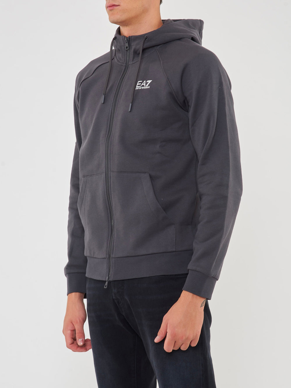 Felpa Zip Ea7 da Uomo - Grigio