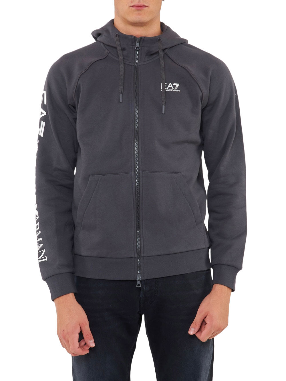 Felpa Zip Ea7 da Uomo - Grigio