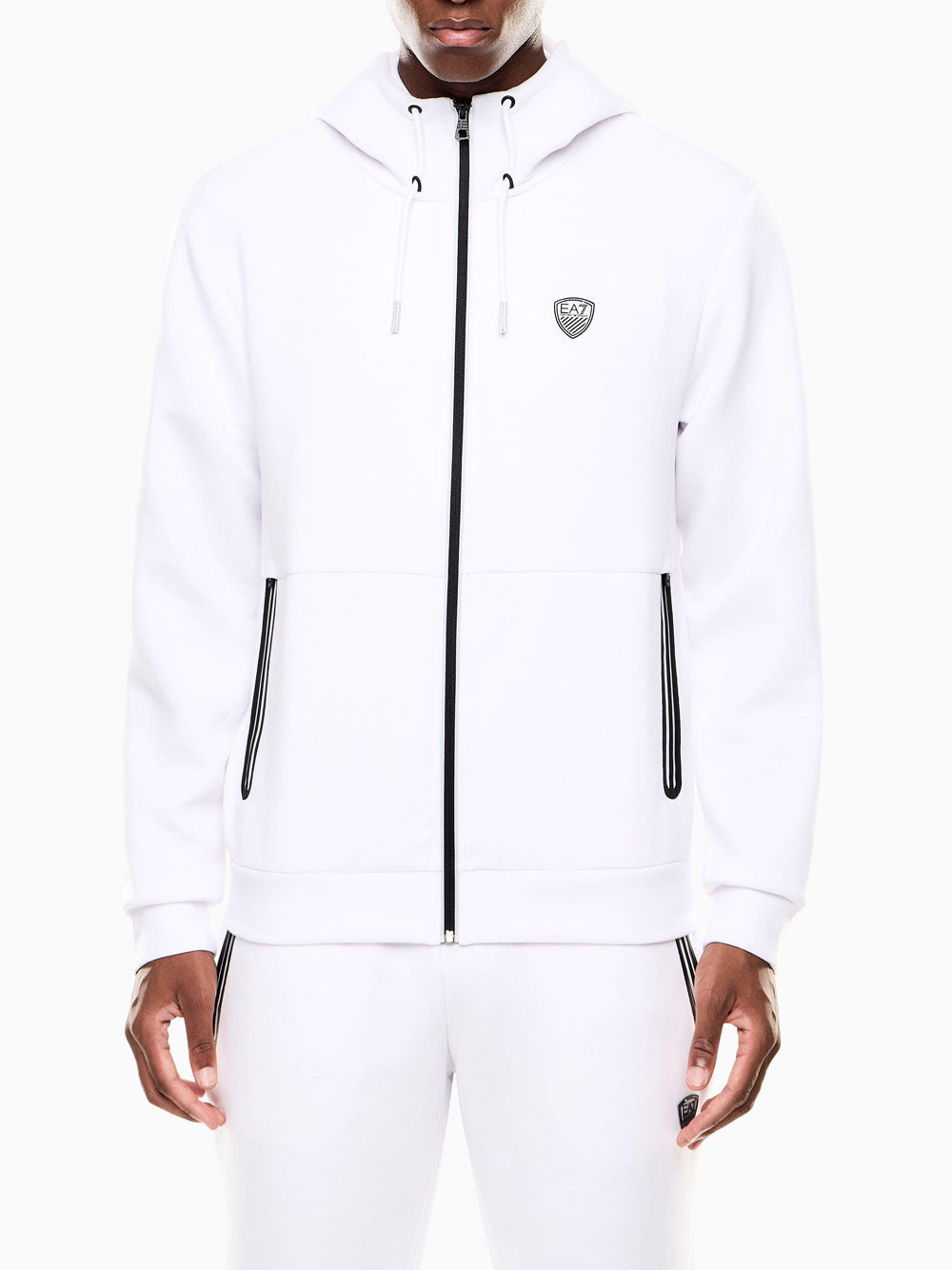 Felpa Zip Ea7 da Uomo - Bianco