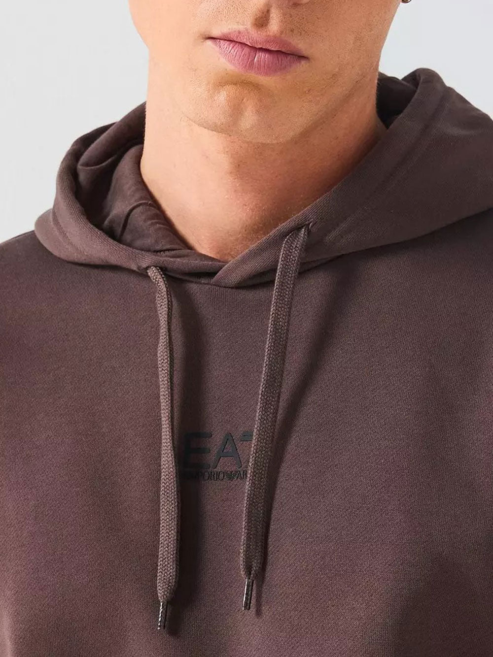 Felpa Cappuccio Ea7 da Uomo - Marrone