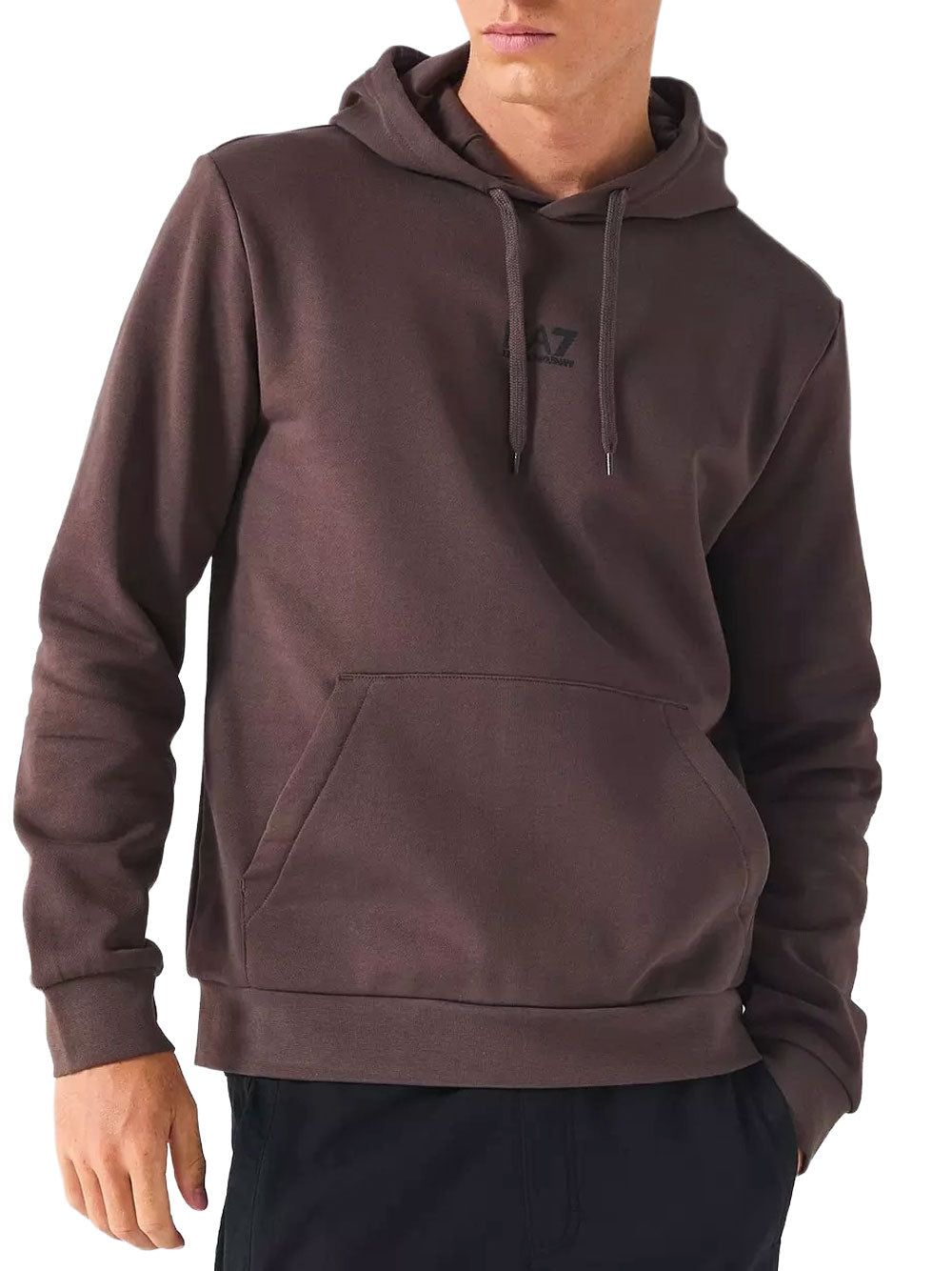 Felpa Cappuccio Ea7 da Uomo - Marrone