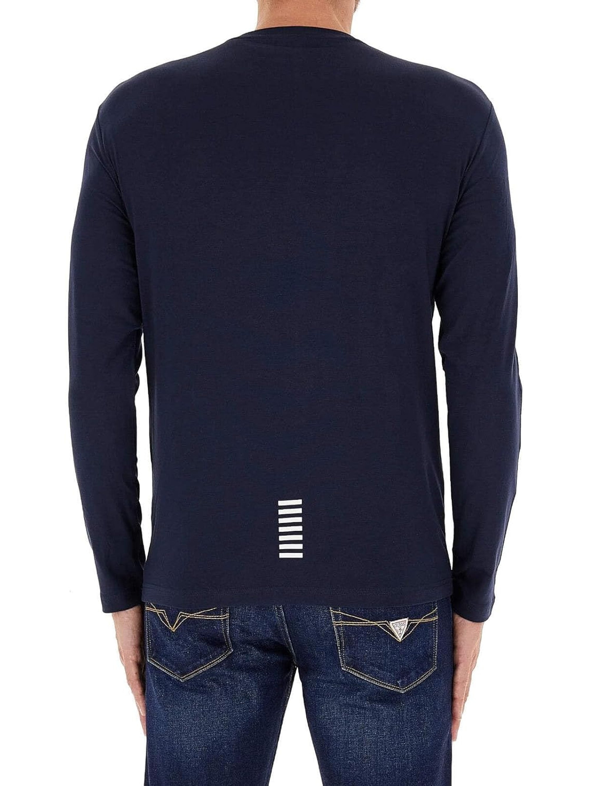 Ea7 Emporio Armani T-shitr Manica Lunga Uomo Mod. 8NPT28 PJVQZ 1562 Blu