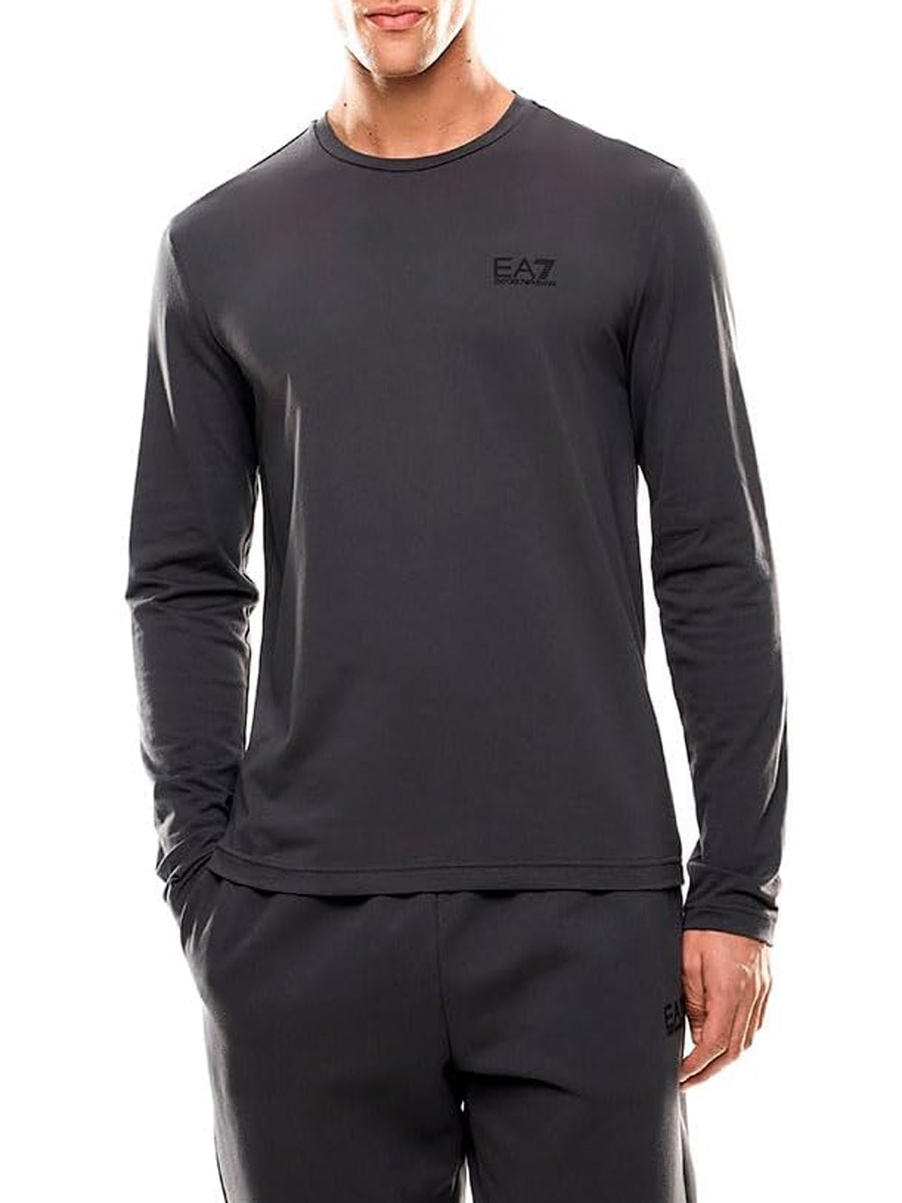 Ea7 Emporio Armani T-shitr Manica Lunga Uomo Mod. 8NPT28 PJVQZ U8117 Antracite Grigio