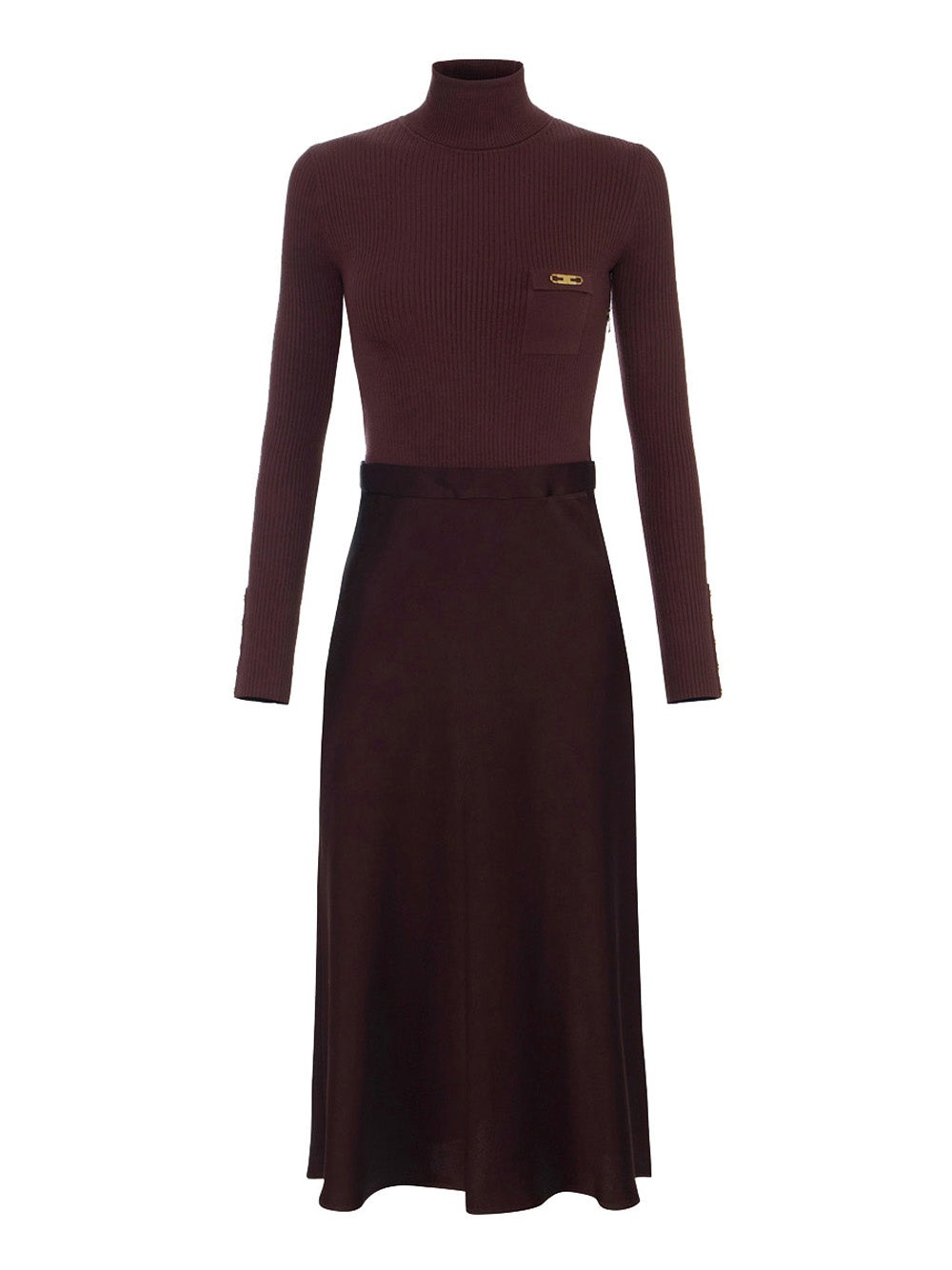 Vestito Midi Elisabetta Franchi da Donna - Merlot Bordeaux