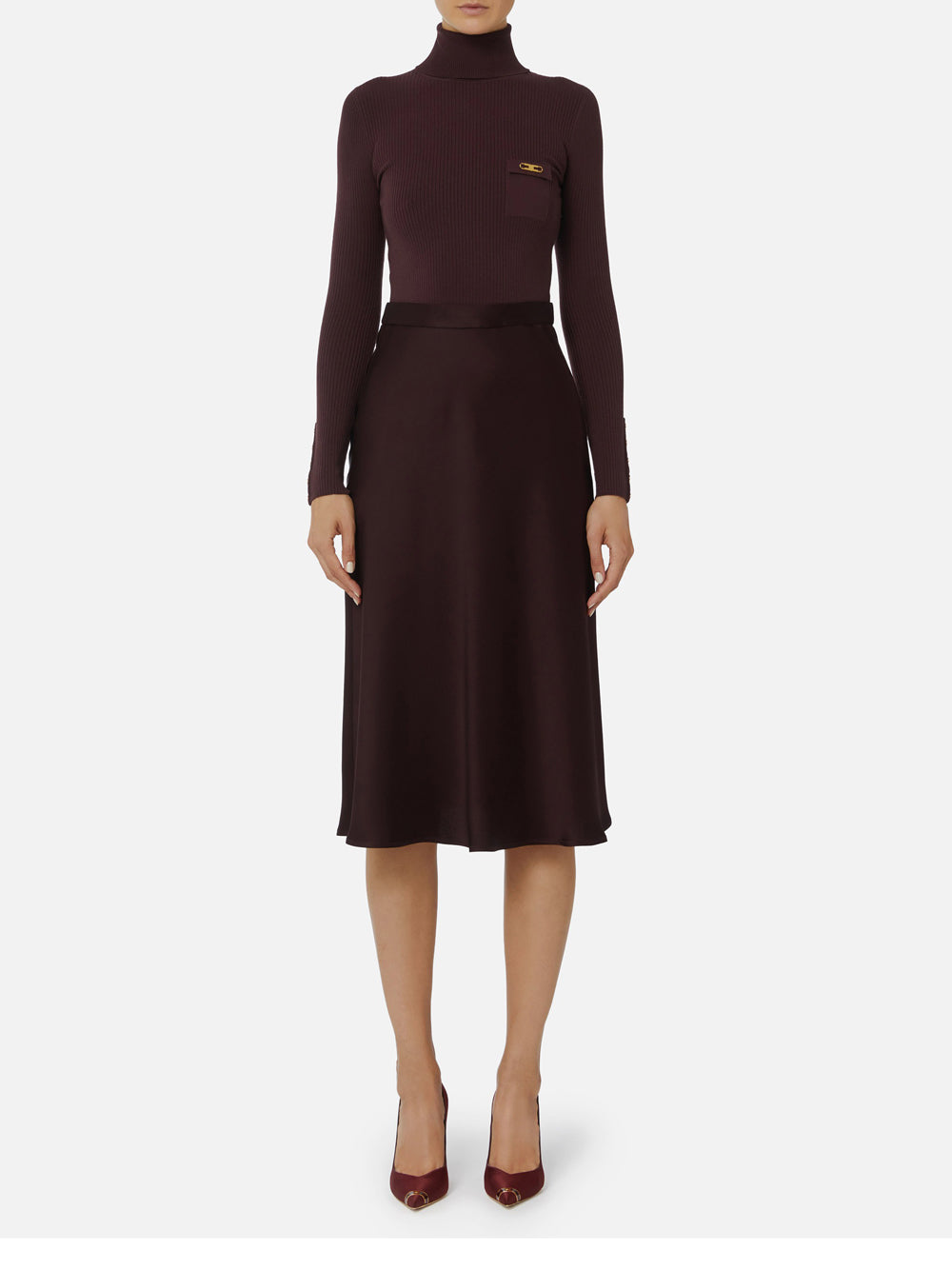 Vestito Midi Elisabetta Franchi da Donna - Merlot Bordeaux