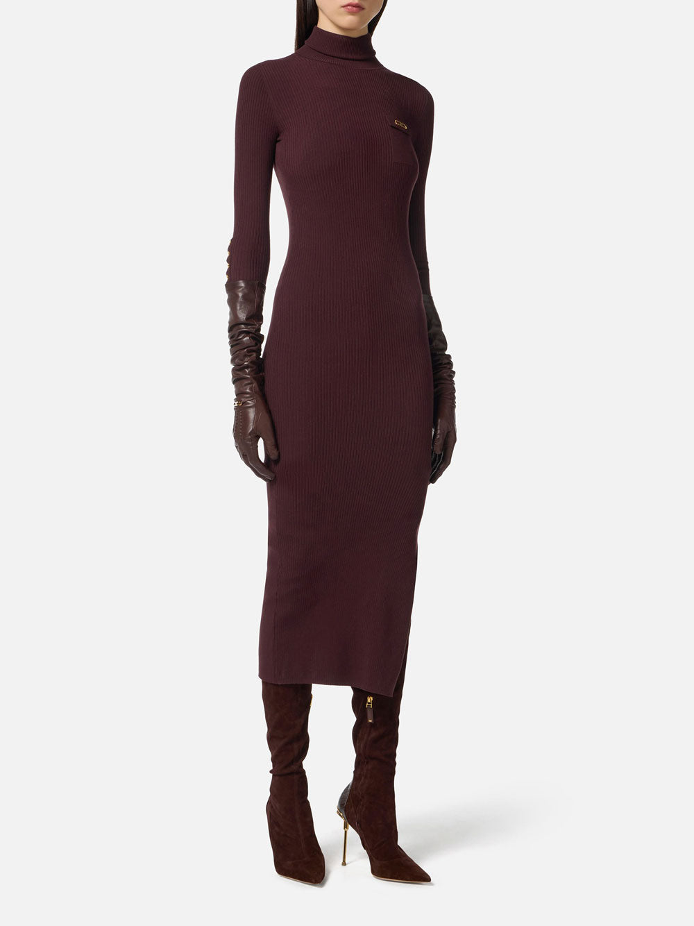 Vestito Midi Elisabetta Franchi da Donna - Bordeaux