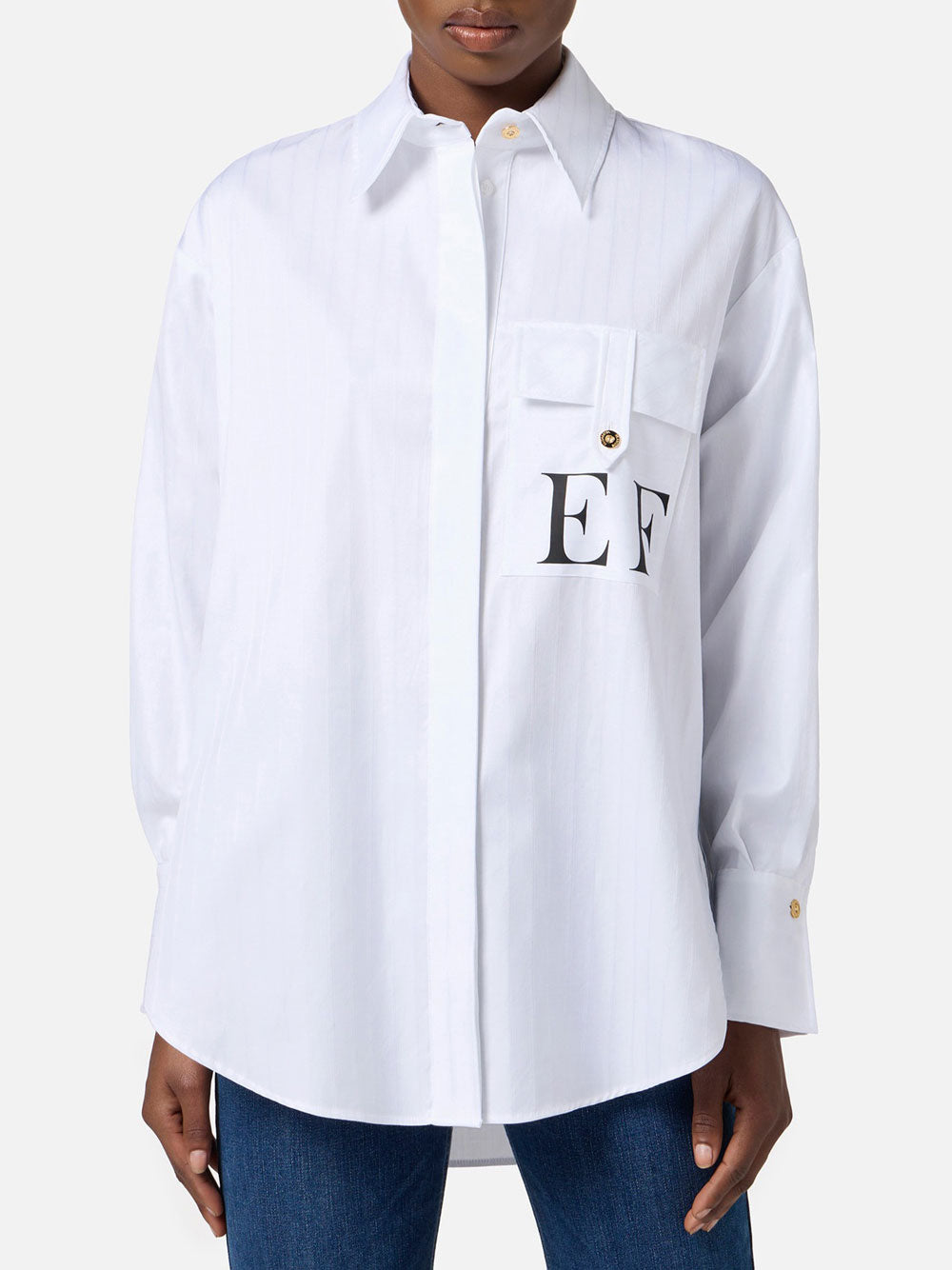 Camicia Elisabetta Franchi Oversized da Donna - Bianco