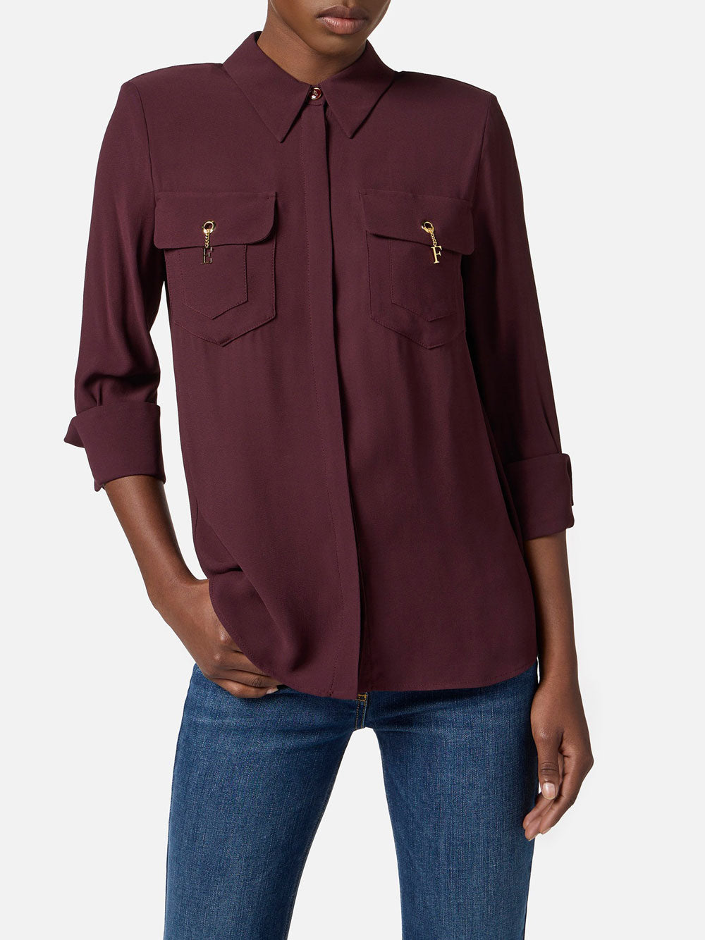 Camicia Elisabetta Franchi da Donna - Merlot Bordeaux