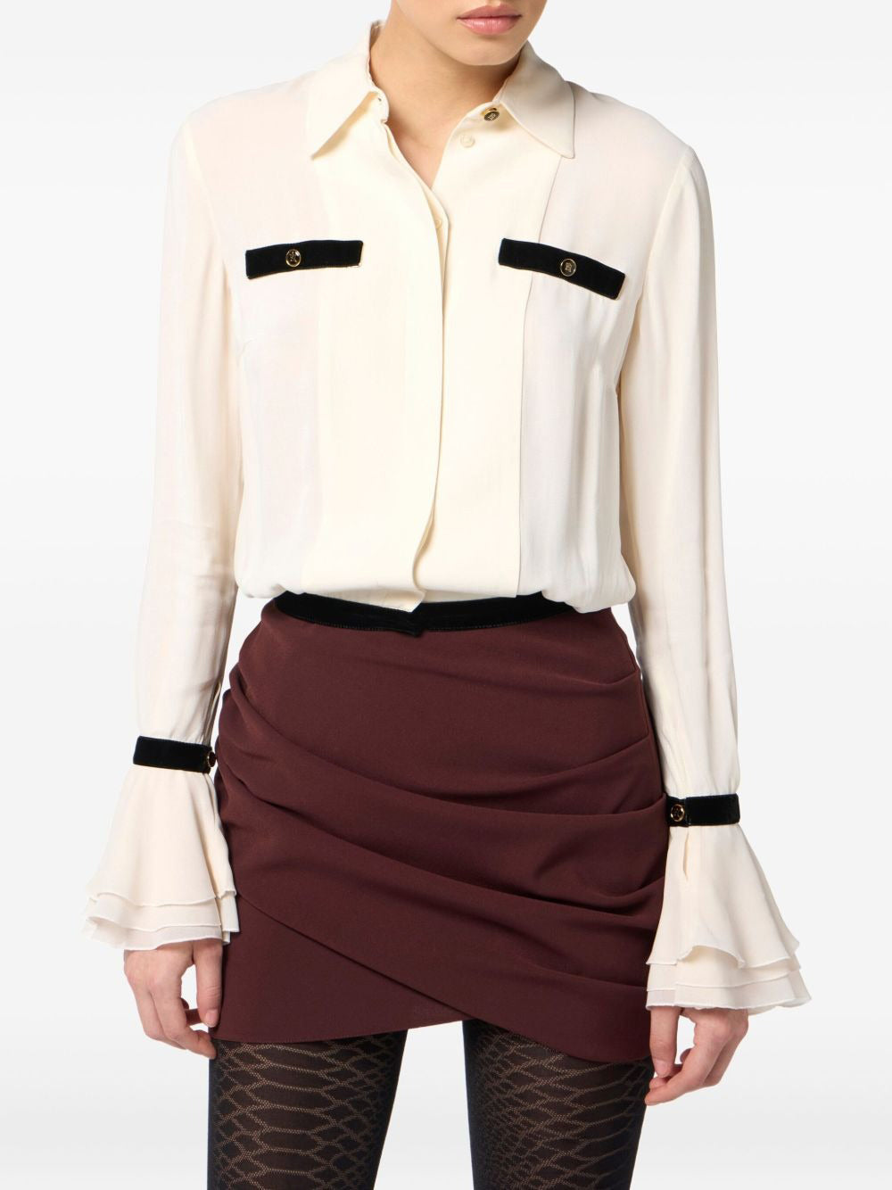 Camicia Elisabetta Franchi da Donna - Milk Nero Bianco