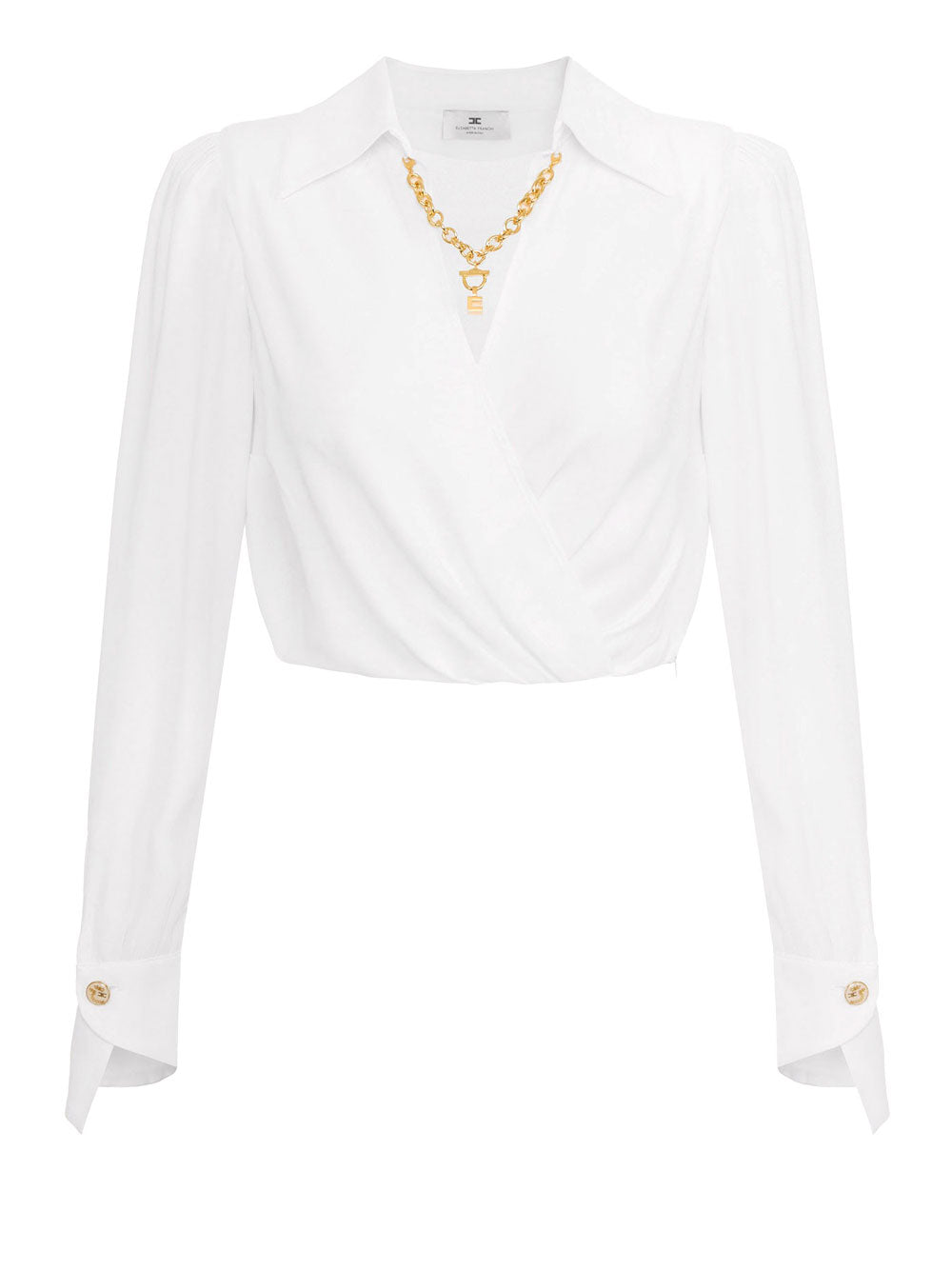 Camicia Elisabetta Franchi Cropped da Donna - Avorio