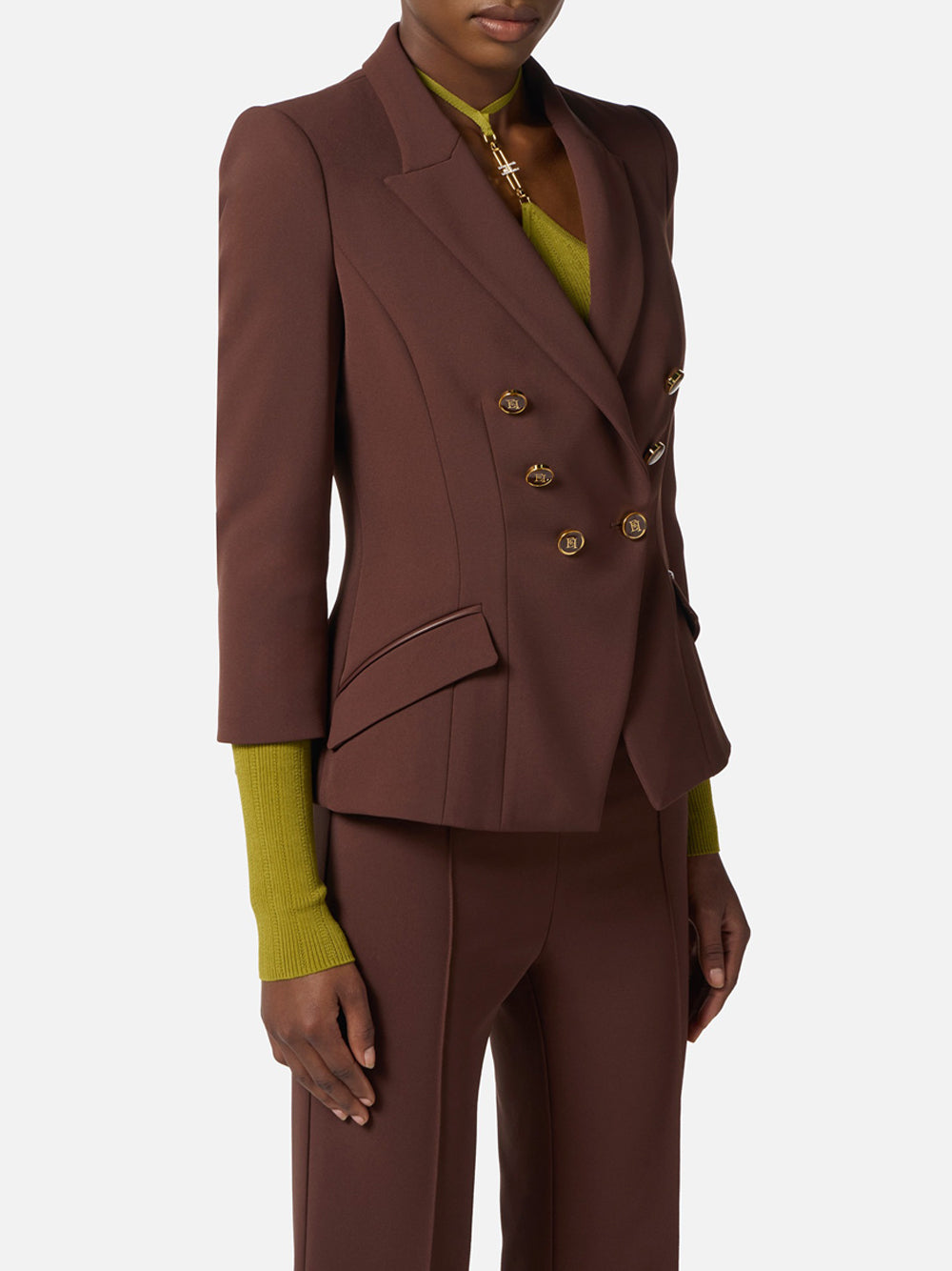 Blazer Elisabetta Franchi da Donna - Coffee Marrone