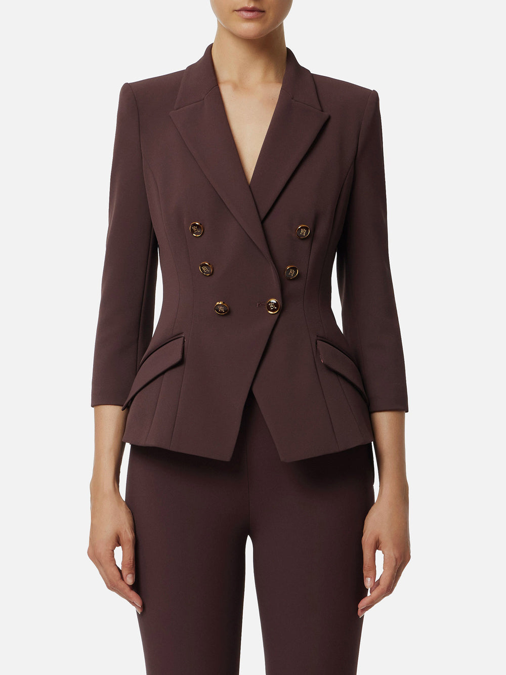 Blazer Elisabetta Franchi da Donna - Merlot Bordeaux