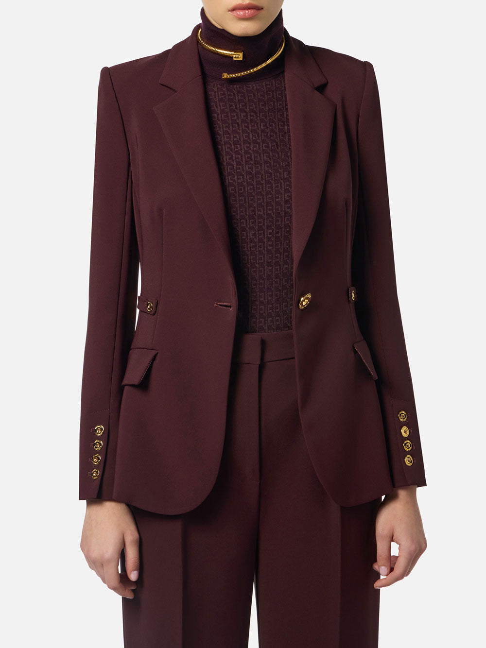 Blazer Elisabetta Franchi da Donna - Merlot Bordeaux