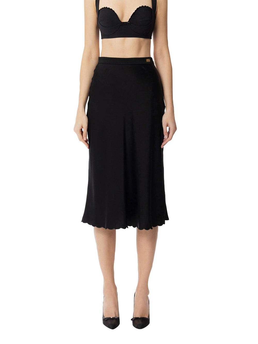 Gonna Midi Elisabetta Franchi da Donna - Nero