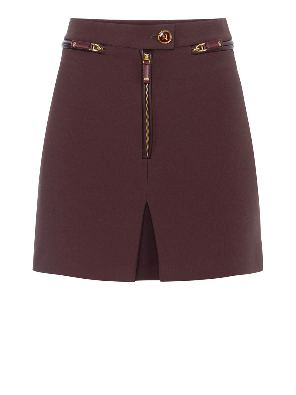 Gonna Mini Elisabetta Franchi da Donna - Merlot Bordeaux