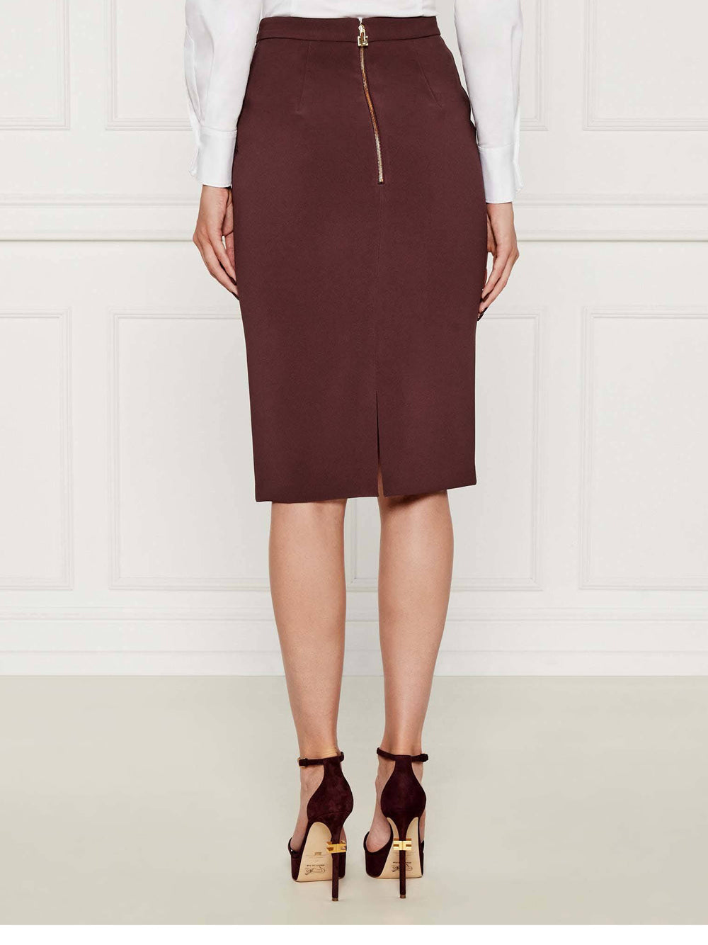 Gonna Midi Elisabetta Franchi da Donna - Merlot Bordeaux